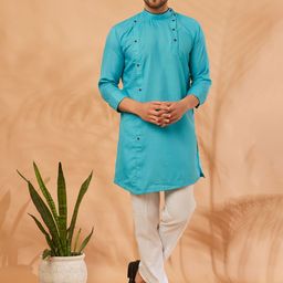 Armaan Ethnic Mandarin Collar Pure Cotton Straight Kurta with Pyjamas-picture-21