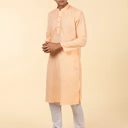 TATTVA Mandarin Collar Regular Pure Cotton Kurta with Pyjamas-picture-53