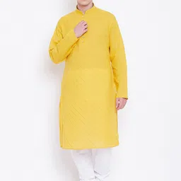 SG LEMAN Men Pure Cotton Kurta With Pyjamas-image-77