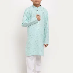 KRAFT INDIA Boys Floral Printed Pure Cotton Kurta with Pyjamas-picture-39
