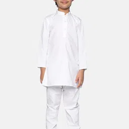 Sethukrishna Boys White Pure Cotton Kurta with Churidar-97