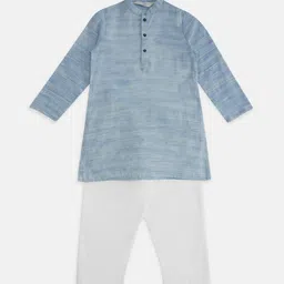 indus route by Pantaloons Boys Abstract Woven Design Pure Cotton Kurta with Pyjamas-17