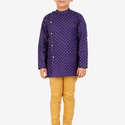 Superminis Boys Navy Blue Pure Cotton Kurta with Pyjamas-picture-45