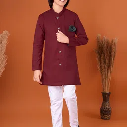 BAESD Boys Mandarin Collar Regular Straight Kurta with Pyjamas-picture-16
