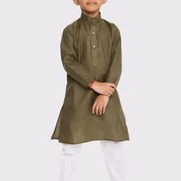 Maharaja Boys Band Collar Straight Kurta With Pyjamas-44