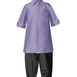 A T U N Boys Lavender Regular Pathani Kurta with Pyjamas-6