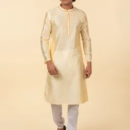 TATTVA Ethnic Motifs Woven Design Jacquard Printed Regular Kurta with Pyjamas-image-45