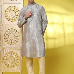 Enciger Men Ethnic Motifs Regular Kurta with Pyjamas image 1