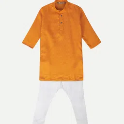 Pro-Ethic STYLE DEVELOPER Boys Orange Regular Kurta with Pyjamas-69