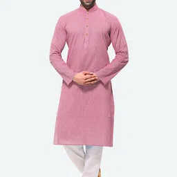 RG DESIGNERS Men Pink Striped Regular Kurta with Pyjamas-picture-14