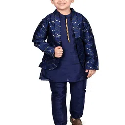 BAESD Boys Mandarin Collar Regular Kurta with Trousers & Jacket-52