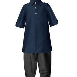 A T U N Boys Navy Blue Regular Kurta with Pyjamas-10