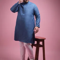 Sztori Woven Design Band collar Long Sleeves Straight Kurta with Pyjama-picture-13