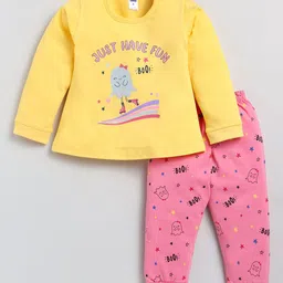 Nottie Planet Girls Graphic Printed Round Neck Long Sleeve Pure Cotton Clothing Set-image-64