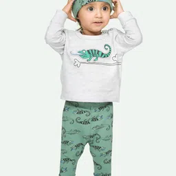 ariel Infant Kids Printed Pure Cotton T-shirt with Pyjamas-54