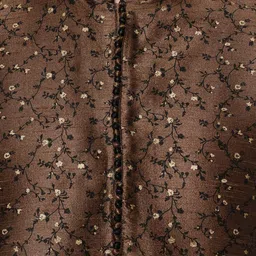 DEYANN Men Brown Angrakha Dupion Silk Kurta with Pyjamas image 5
