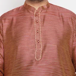 VASTRAMAY Plus Size Men Woven Regular Kurta with Dhoti Pants image 4