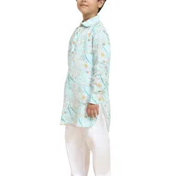 BAESD Boys Abstract Printed Shirt Collar Regular Kurta with Pyjamas image 4