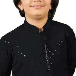 SG YUVRAJ Boys Embroidered Regular Sequinned Kurta with Pyjamas image 5