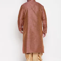 VASTRAMAY Plus Size Men Woven Regular Kurta with Dhoti Pants image 3