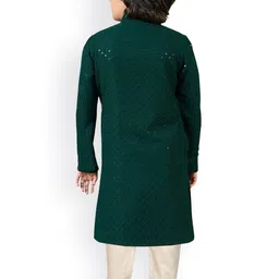 SG YUVRAJ Boys Embroidered Regular Sequinned Kurta with Pyjamas image 5