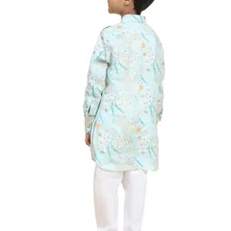BAESD Boys Abstract Printed Shirt Collar Regular Kurta with Pyjamas image 3