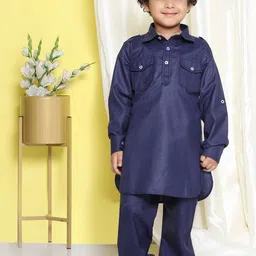 Aj DEZInES Boys Pathani Regular Kurta with Pyjamas image 3