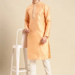 Sanwara Men Peach-Coloured Kurta with Pyjamas-picture-29