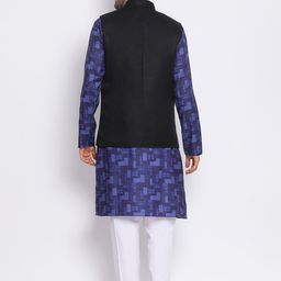 hangup plus Men Printed Kurta with Pyjamas & Nehru Jacket image 4
