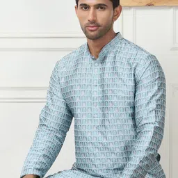 Anouk Men Floral Regular Kurta with Pyjamas image 1
