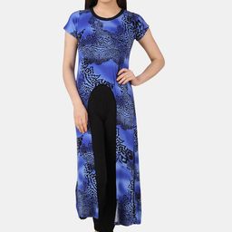 Fasense Abstract Printed Satin Night Suit-image-48