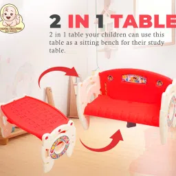 Kids School Study 2 in 1 Table for Eating & Multipurpose with Educational Print-image-36