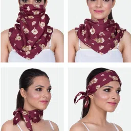 100 % Cotton Super soft Scarf Mask with Multi-Use - Neckerchief, Headband , Wristband, Mask, Hair-band, Balaclava Face Mask, Face scarf, seamless Mask, Beanie, Bandana, Mouth Mask -Designer Printed Fashionable Stylish Anti-pollution Protective100% soft cotton rayon Scarves with Mask with Adjustable Ear loops for Men , Women, Ladies , girls , teens - Winters Exclusive MASK SCARF Reusable, Water Resistant Cloth Mask With Melt Blown Fabric Layer-picture-17
