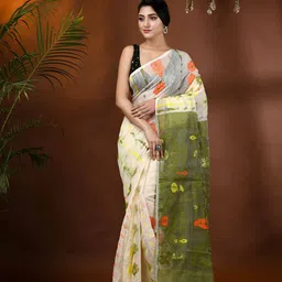 DESH BIDESH Paisley Woven Design Phulkari Jamdani Saree-picture-20