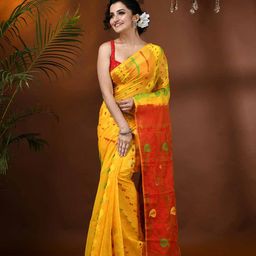 DESH BIDESH Paisley Woven Design Phulkari Jamdani Saree-picture-24