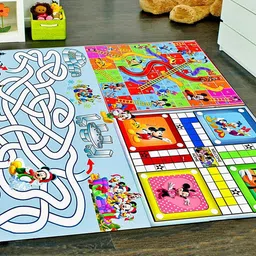 MUREN Kids 3 In 1 Floor Play Mat-Snake & Ladder-Ludo-Town Game-13