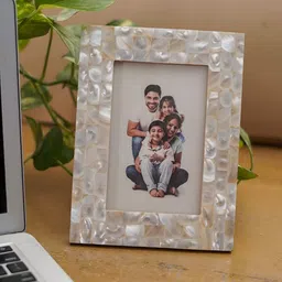 HOMEARTE Off White Mother Of Pearl Rectangular Table Photo Frame-29