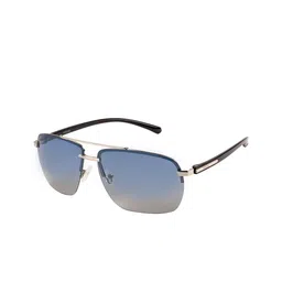 EQUAL Unisex Blue UV Protected Rectangle Sunglasses 7009 62014-140 C3 image 5