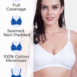 Souminie Plus Size Full Coverage Non Padded Pure Cotton Minimiser Bra With All Day Comfort image 5
