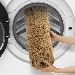 OBSESSIONS Camel Brown Solid 1400 GSM Anti-skid Bath Rugs-image-11