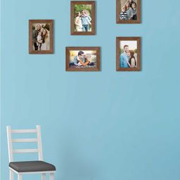 Art Street Set of 5 Brown Solid Individual Photo Frames-1