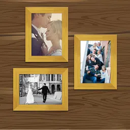 ArtzFolio Gold Toned 3 Pieces Wooden Wall Photo Frames-22
