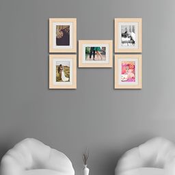 ArtzFolio Camel Brown 5Pcs Wooden Wall Photo Frames-image-19