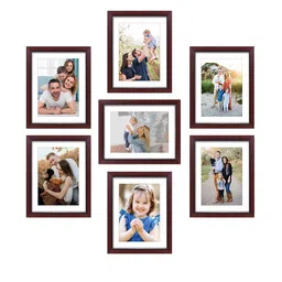 RANDOM Set Of 7 Brown Solid Wall Photo Frames image 2