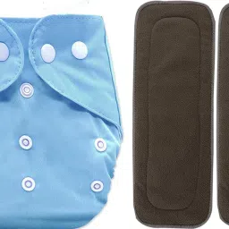 Cloth Nappy with 2 Insert 5 Layer (Sky Blue)-11