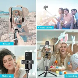GIZMOSGALLERY R1S Collapsible Selfie Stick with Extendable Arm and Remote Camera Function Bluetooth Selfie Stick image 4