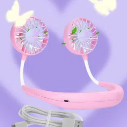 KRITAM Hands Free Fan Wearable Neckband USB Rechargeable Mini Fan Home Office Sports Rechargeable Hand Neck Fan with 3 Adjustable Speeds Design Low Noise USB Air Cooler-image-47
