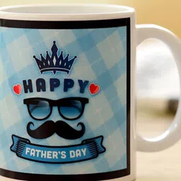 fnp White & Blue Text or Slogans Printed Ceramic Glossy Mug 325ml-image-53