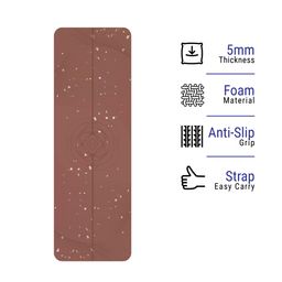 Yoga Mat, 5 mm thick, 185 x 61 cm, Lightweight, TPE - Terracotta, Dynamic-image-46