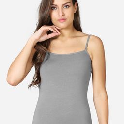 VStar Women Grey Solid Pure Combed Cotton Camisole-image-73